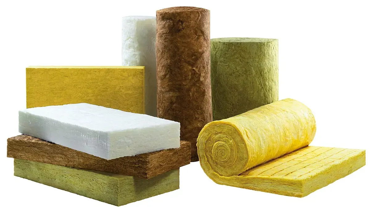 Mineral-wool insulation materials in rolls and batts.