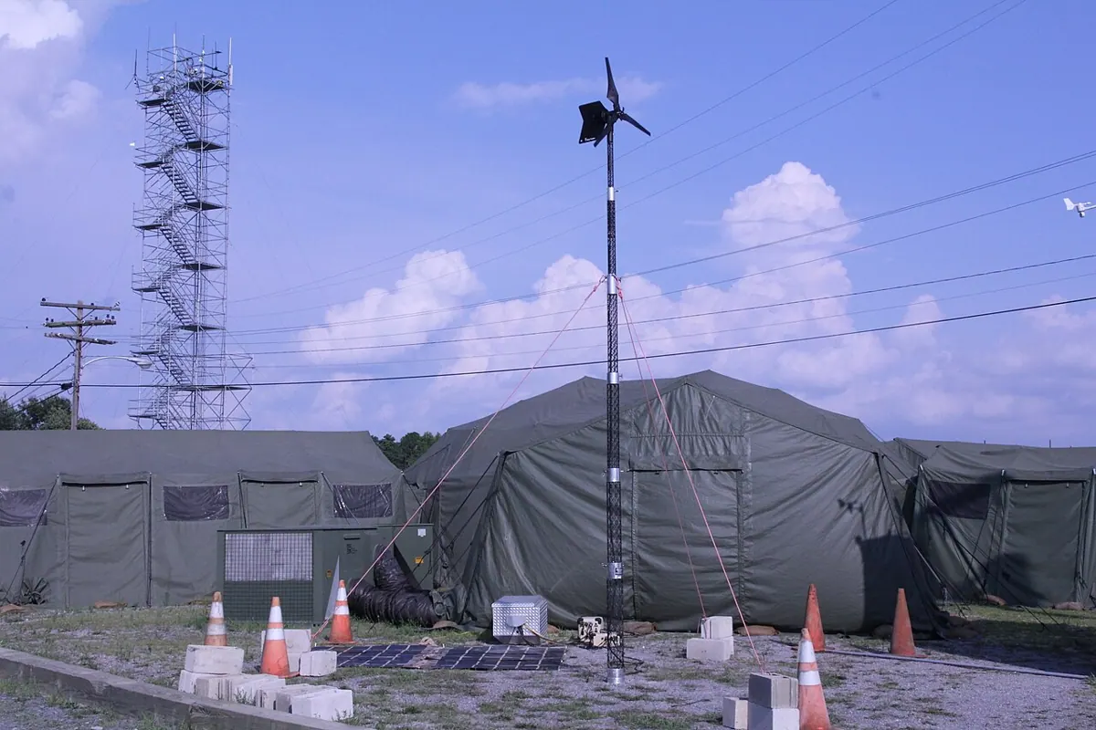 Field equipment at a tactical microgrid installation at Fort Dix.