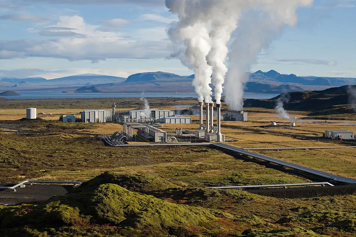 Steam rises from a geothermal power station in Iceland.