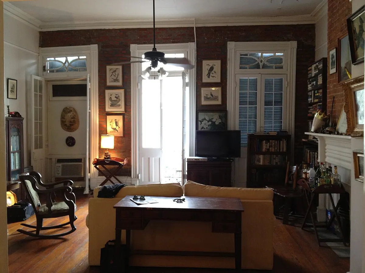A furnished apartment living room with comfortable seating.